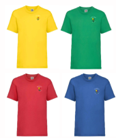 Hollesley T-shirts with printed crest (Royal, Age 9-11 30-32ins)